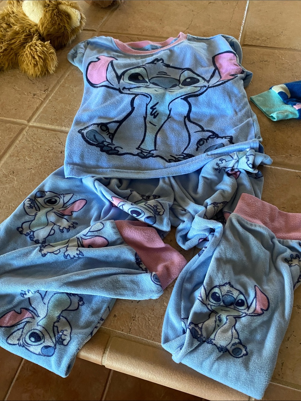 Disney Blue and Pink Stitch Kids Pajama Set